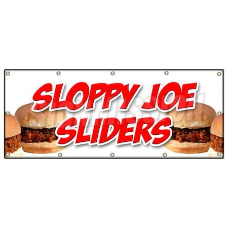 Signmission SLOPPY JOE SLIDERSBANNER SIGN beef chicken bun homemade food lunch eat B-120 Sloppy Joe Sliders